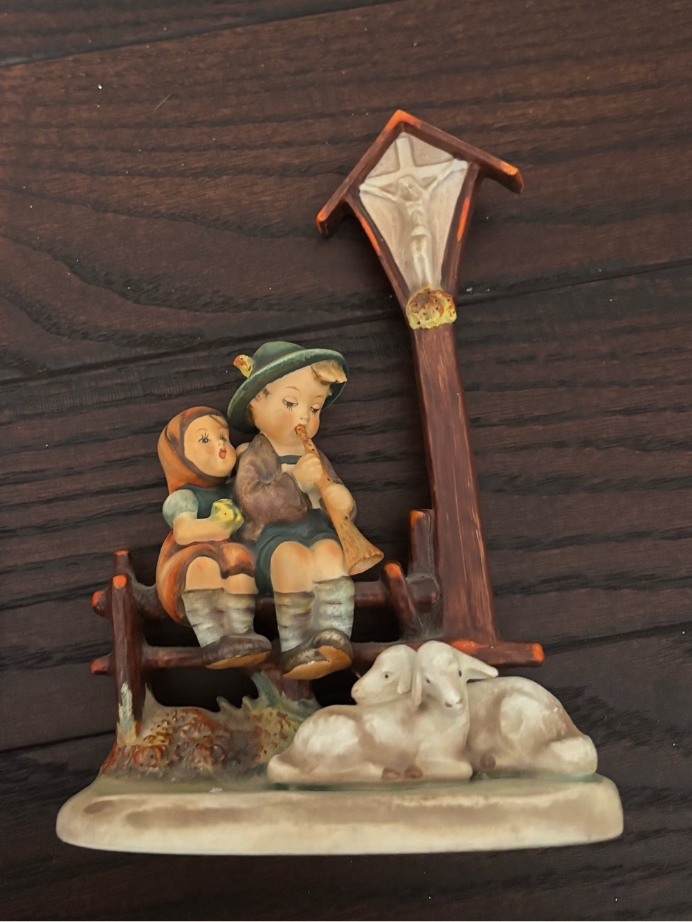 Hummel-1946 "Wayside Devotion" Hand-Painted Ceramic Shepherd Children Figurine